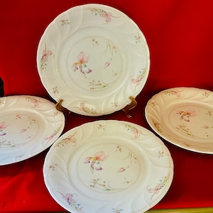 Set of four dinner plates by Mikasa, pink beauty pattern