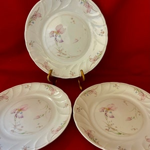 Set of 3 salad plates by Mikasa, in the pink beauty pattern