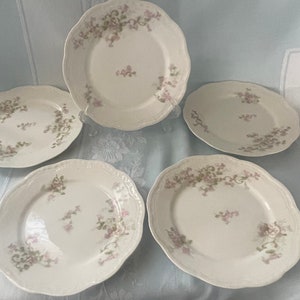 Set of five dessert plates byAlanternier & Co. Limoges, France