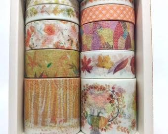 10 Rolls Nature Washi Tape Set, Washi Tape, Washi Tape, Skinny Washi Tape, Scrapbooking Tape, Diary Decal, Planner Supplies