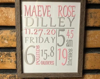 Personalized Baby Announcement Frame