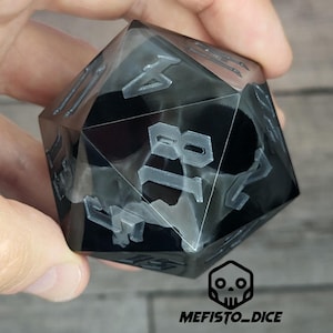 Dados gigantes em resina, com formato de caveira, feitos à mão com bordas afiadas. Conjunto de dados para RPG (D&D), dados poliédricos, dados para RPG - D20, D12, D10, D8, D6, D4 jumbo.
