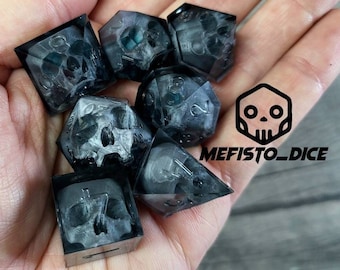 DND Dice Resin skull dice set Sharp Edge dice , dungeons and dragons , RPG Resin Dice set , dnd dice , Handmade D20 D12 D10 D8 D6 D4