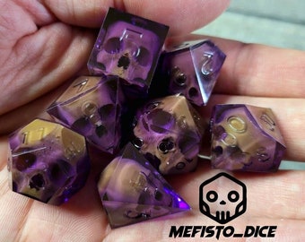 DND Dice Set / Dungeons and Dragons Dice Set / Resin Sharp Edged Dice Set / D&D Dice Set / Handmade Dice Set / Rpg Role D20 D12 D10 D8 D6 D4
