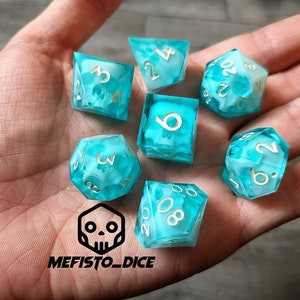 Skull Dice set Sharp Edge, D&D Dice Set for Dungeons and Dragons D and D Polyhedral Dice Set - D20 D12 D10 D8 D6 D4