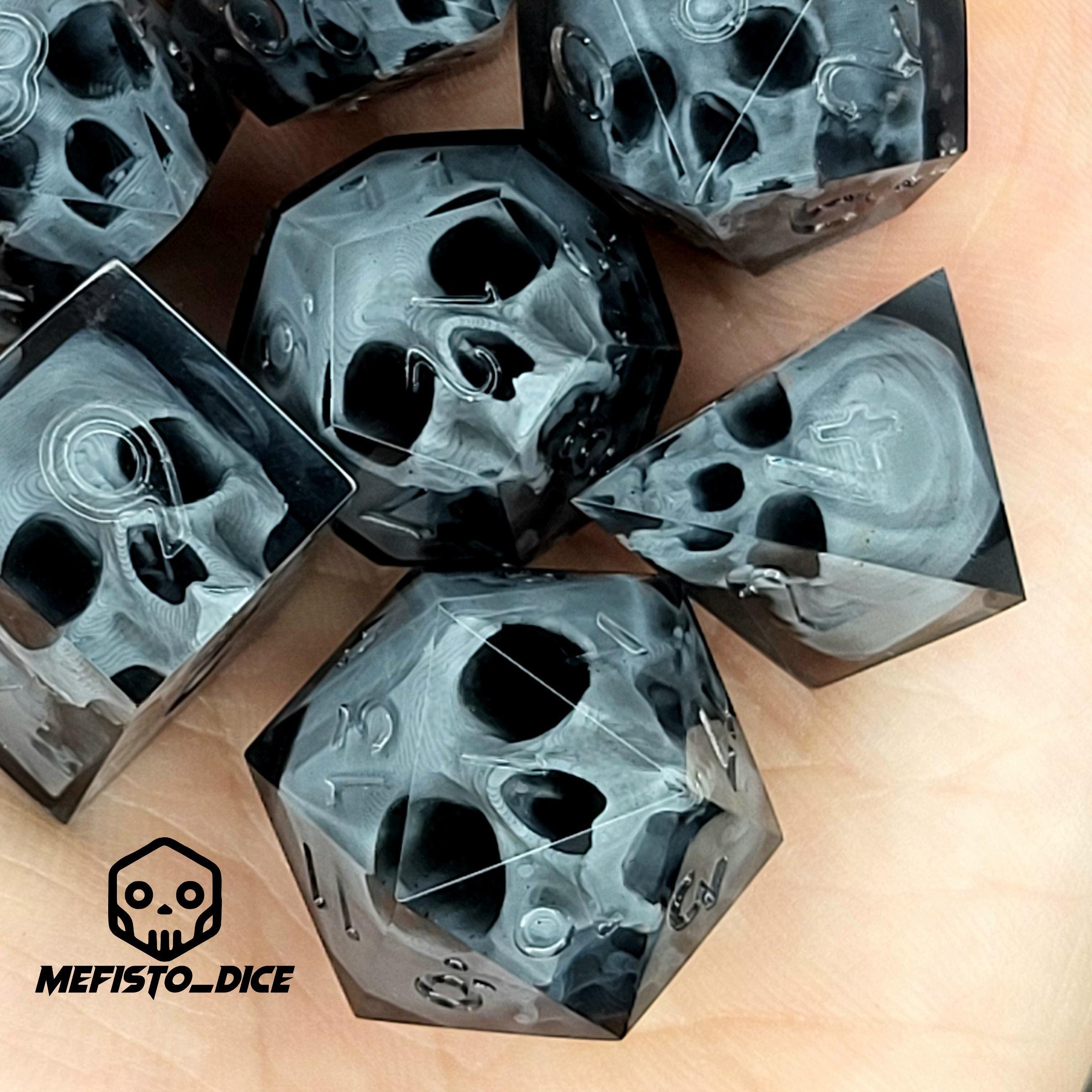 Dé à Coudre En Résine – Dés De Jeu Gothique Skull Dice, Motif Crâne 3D, Pour RPG Et Fêtes Halloween – Cadeau Original