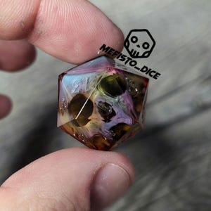 D20 Skull Dice Sharp Edge, D&D Dice for Dungeons and Dragons