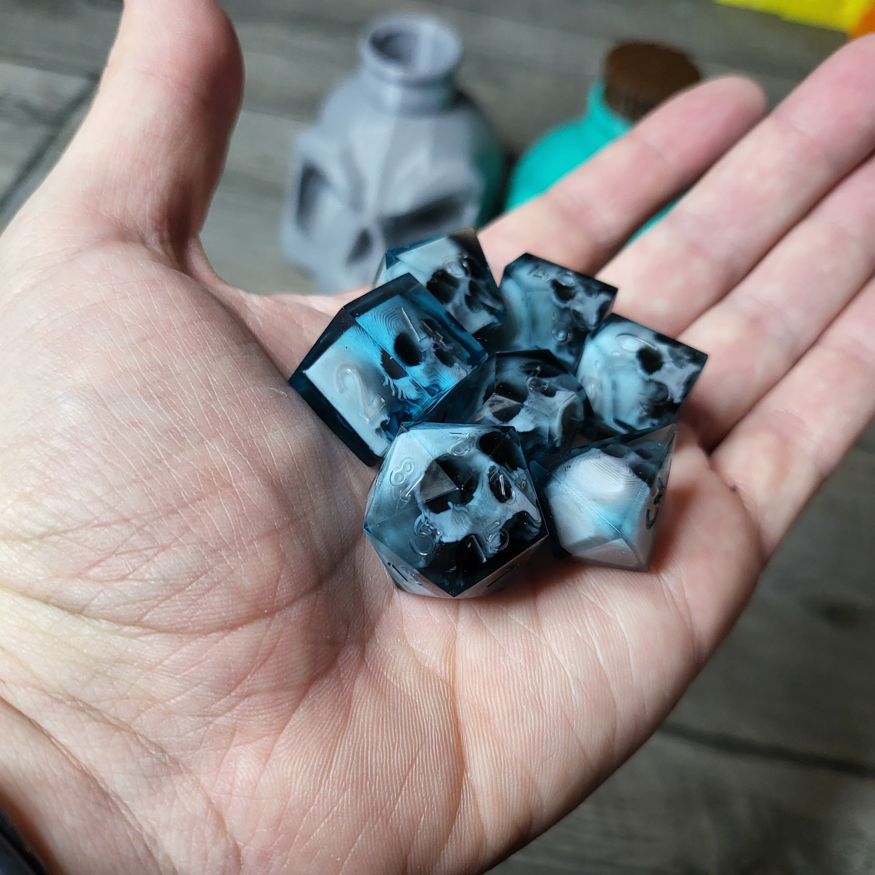 Dd Set Dnd Dice Set Sharp Edge, D&D Dice Skull Set for Dungeons and Dragons ...