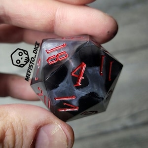 D20 Skull fluo warlock 33mm Dice Sharp Edge, D&D Dice Set for Dungeons and Dragons D and Polyhedral Dice Set