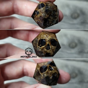D20 dice dnd set Skull dice Sharp Edge, D&D for Dungeons and Dragons polyhedral dice hand painted