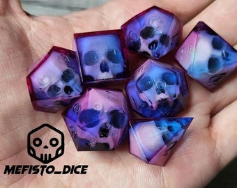 DND Dice Set / Dungeons and Dragons gift / Resin Sharp Edged Dice Set / D&D Dice Set / Handmade Dice / Rpg Role D20 D12 D10 D8 D6 D4