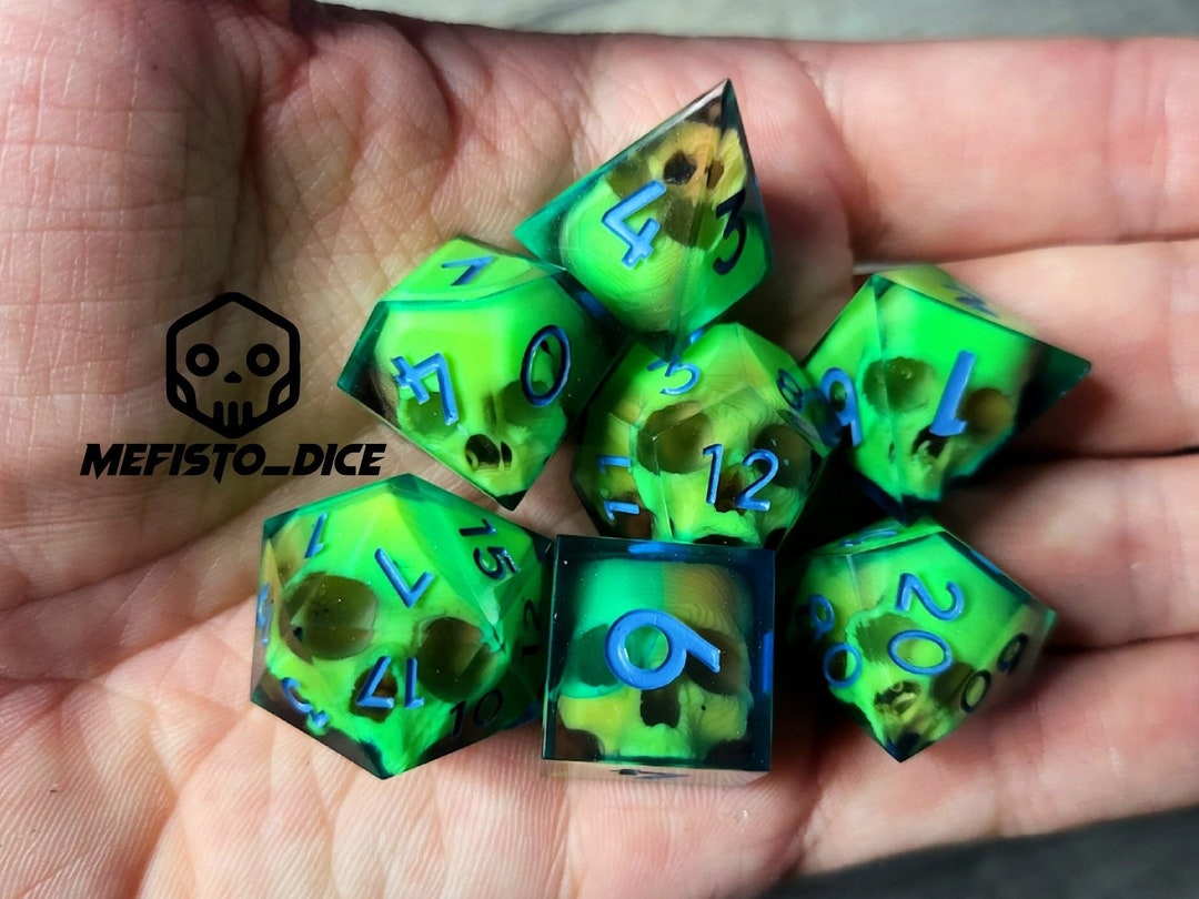 DND Dice Set / Dungeons and Dragons Dice Set / Resin Sharp Edged Dice
