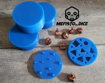 RPG Dice Set Mold, for Custom Sharp Edge Dice Set of 7 - D&D Silicone Silicon Mold
