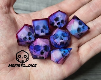 DND Dice Set / Dungeons and Dragons Dice Set / Resin Sharp Edged Dice Set / D&D Dice Set / Handmade Dice Set / Rpg Role D20 D12 D10 D8 D6 D4