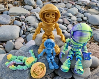 Skeleton Astronaut toy kids Fidget flexi Toy Gift for Him Gift for her