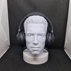 Arnold Schwarzenegger T-800 | Support pour casque audio, accessoires gaming, bureau, buste Arnold