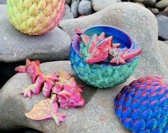 Baby Dragons With Dragon Scale Egg -Surprise Egg - Easter Gift - Articulated Baby Dragons