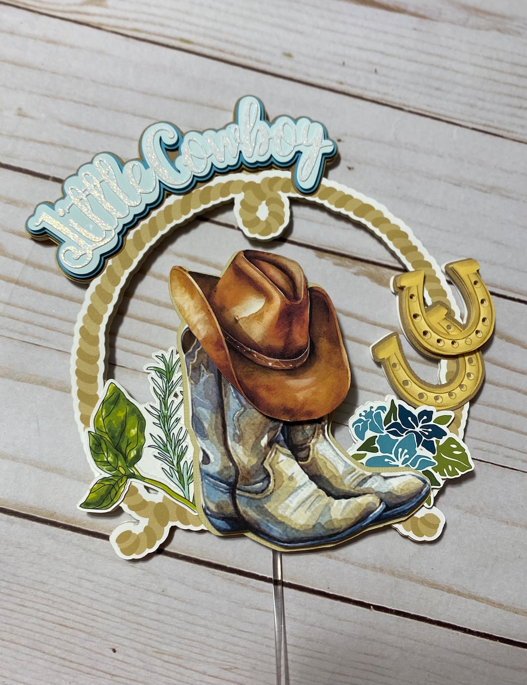 Little Cowboy Cake Topper Baby Shower Cake Topper Cowboy Etsy