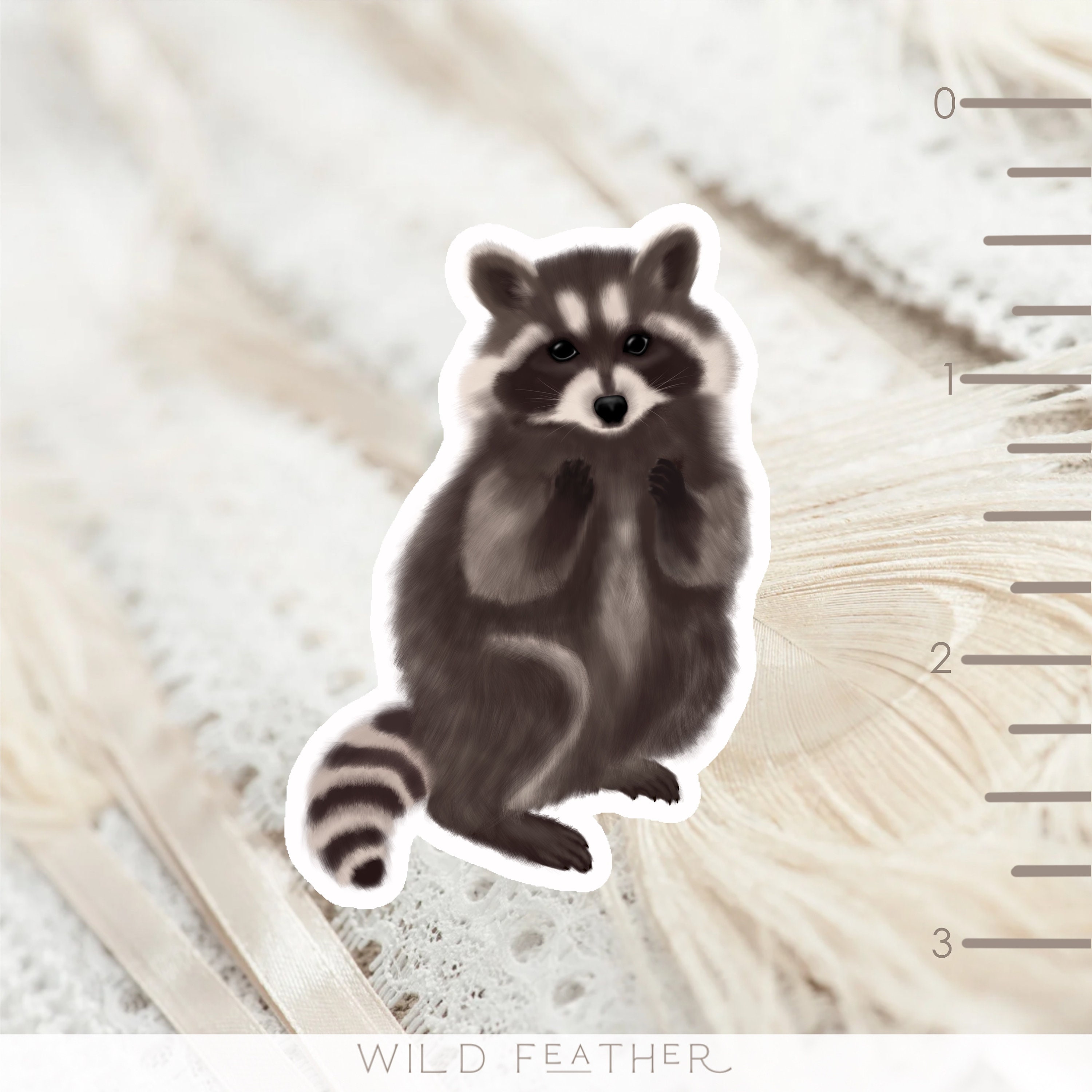 Raccoon Sticker Illustration Waterproof - Buy Any 4 For $1.75 Each  Storewide!