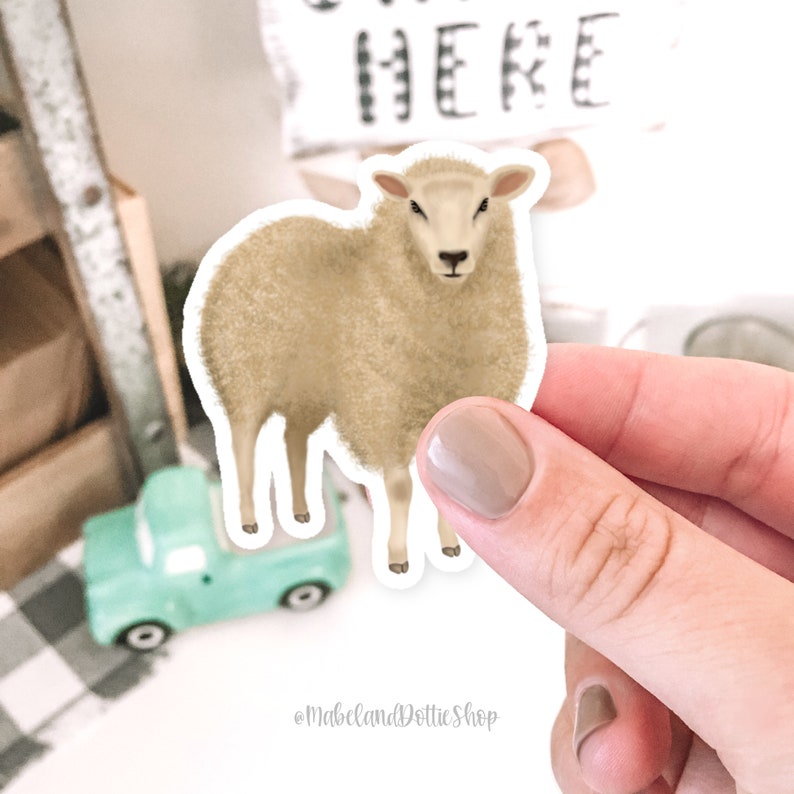 Sheep Sticker Waterproof Glossy Vinyl Diecut Decal Etsy