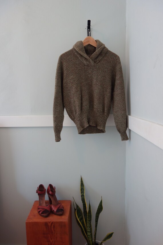 Wool Melange Sage Green Sweater