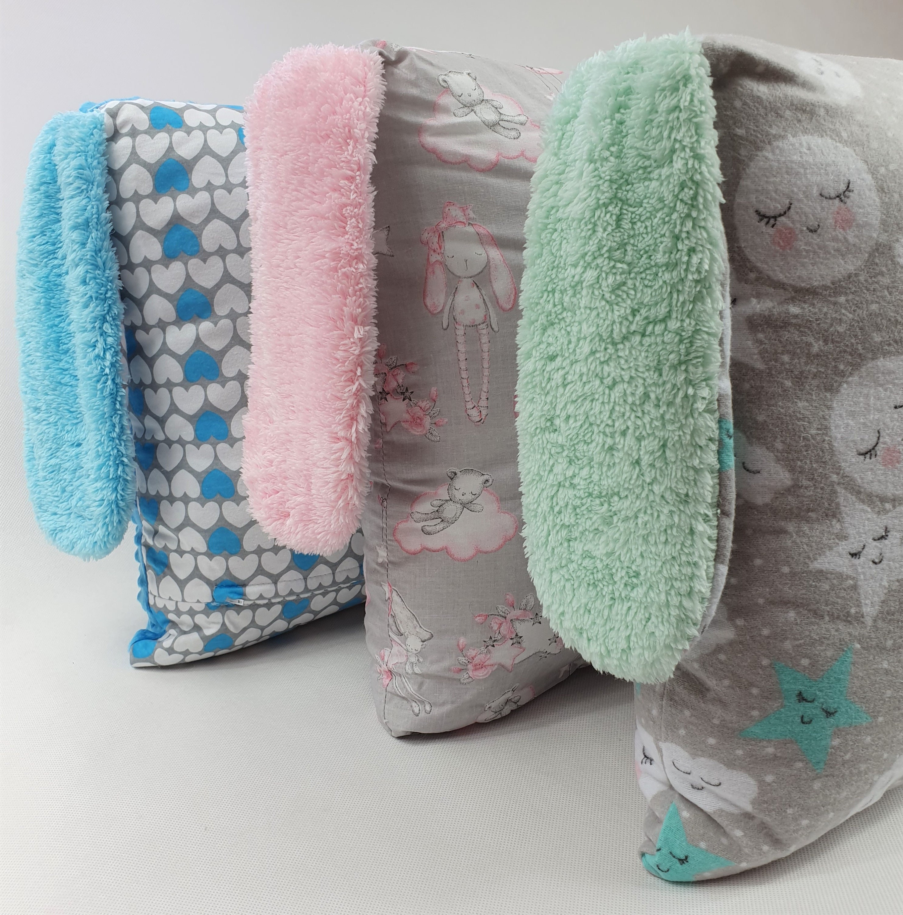 Minky Pillow With Ears Bunny Ears Pillowcase Pillow Cover Etsy