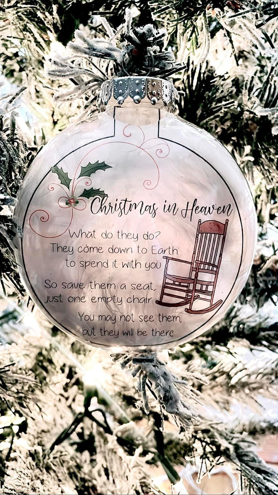Christmas in Heaven, Memorial Ornament, Save a Seat, Loved One