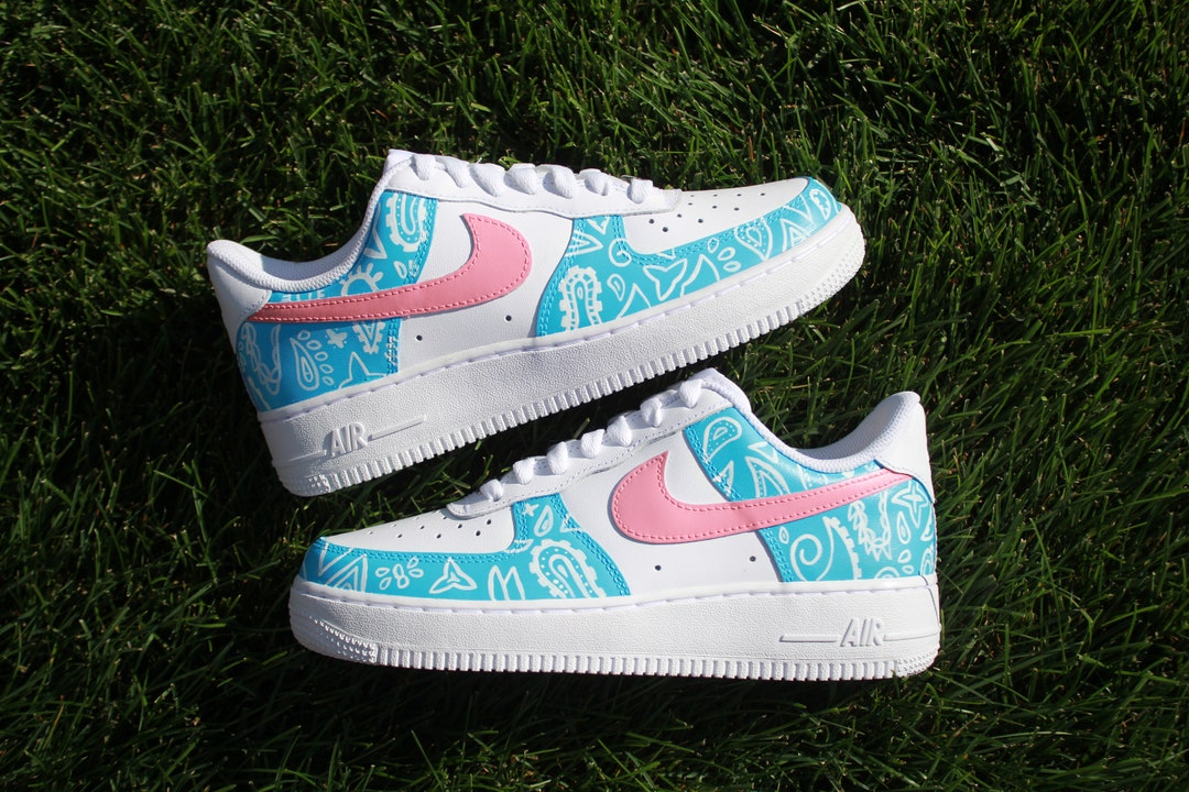 air force ones blue bandana