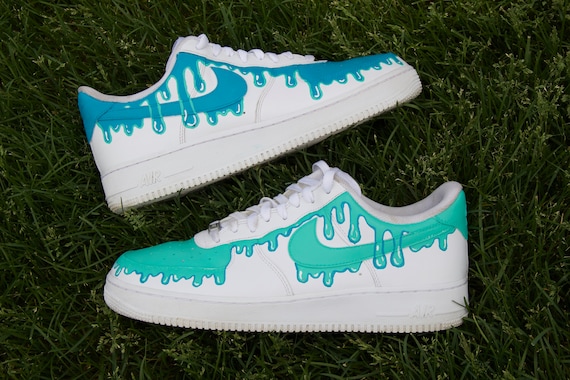 Customize the Hand painting and bule spray painting cartoon Graffiti Nike Air  Force One Shoes - Giftcustom