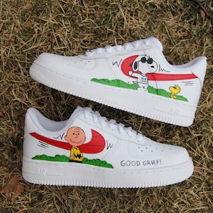 Custom Air Force 1 "Snoopy Charlie" // Hand Painted Cartoon Custom Shoes