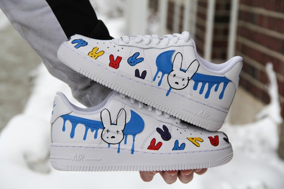 Custom Air Force 1 bad Bunny // Custom Bad Bunny - Etsy Israel