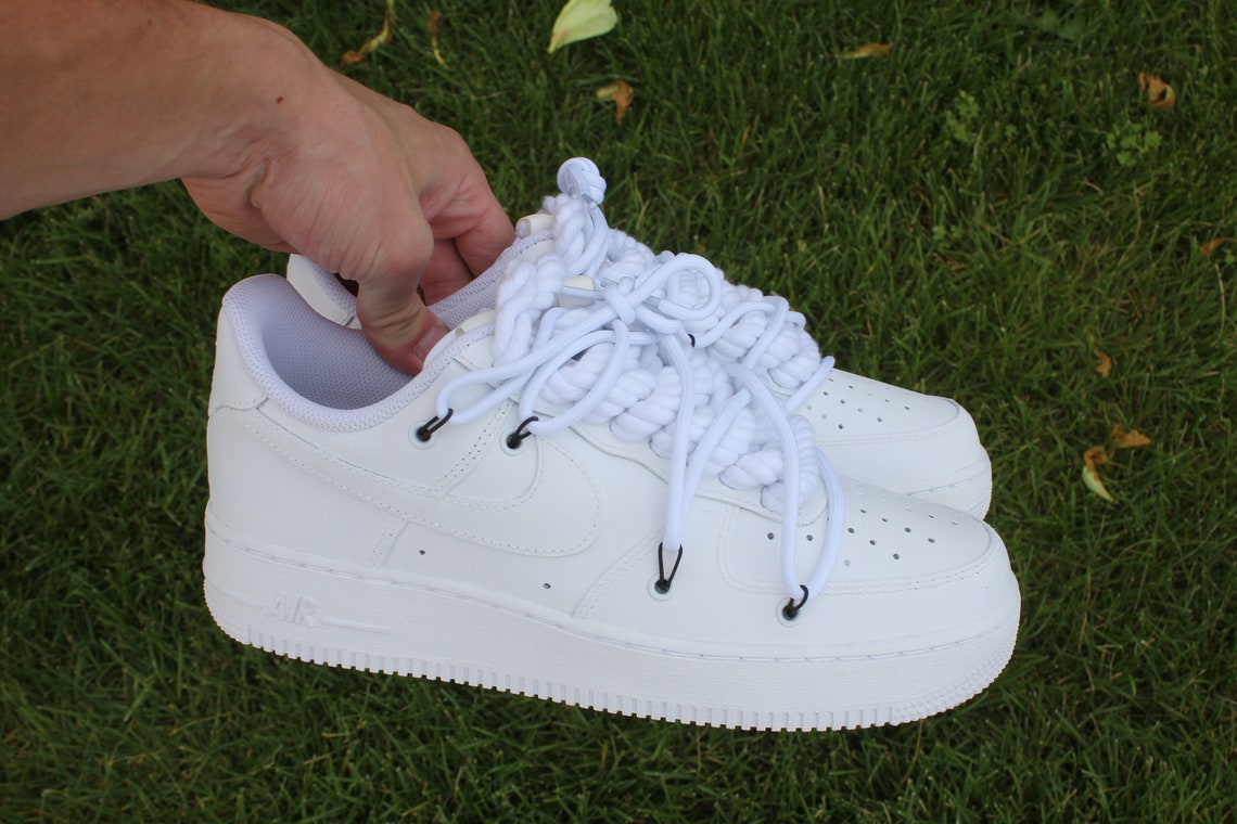 Custom Air Force 1 matte White Rope Laces // Etsy