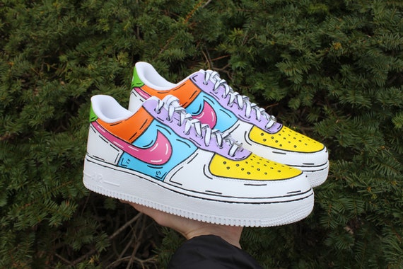 Pick Your Color Cartoon Style Custom Air Force 1 Shoes Custom Sneakers Hand  Painted - Etsy Finland
