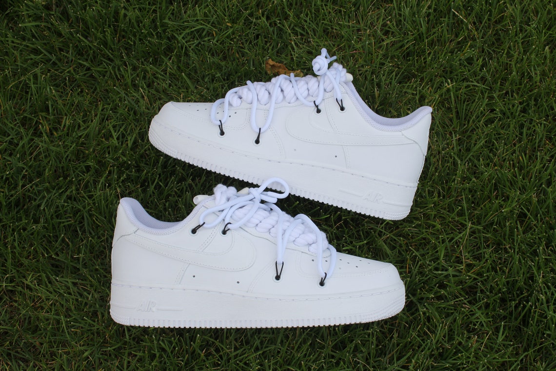 Custom Air Force 1 matte White Rope Laces // Etsy