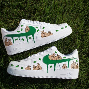 Custom Air Force 1 "Money Stacks" // Bag Rich Money Custom Shoes