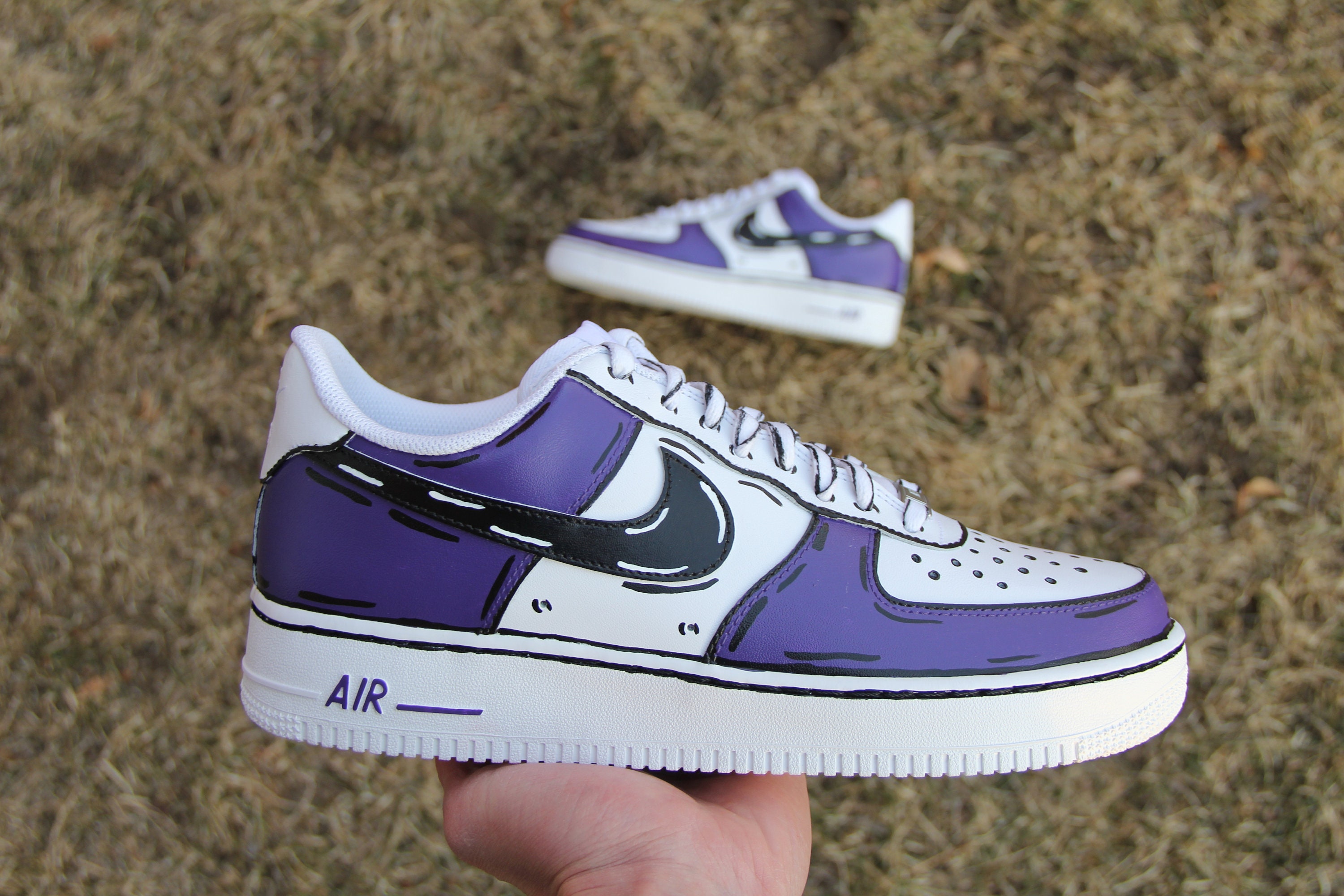 Light Purple Purple Air Force Blue And Pink Swoosh Custom Air