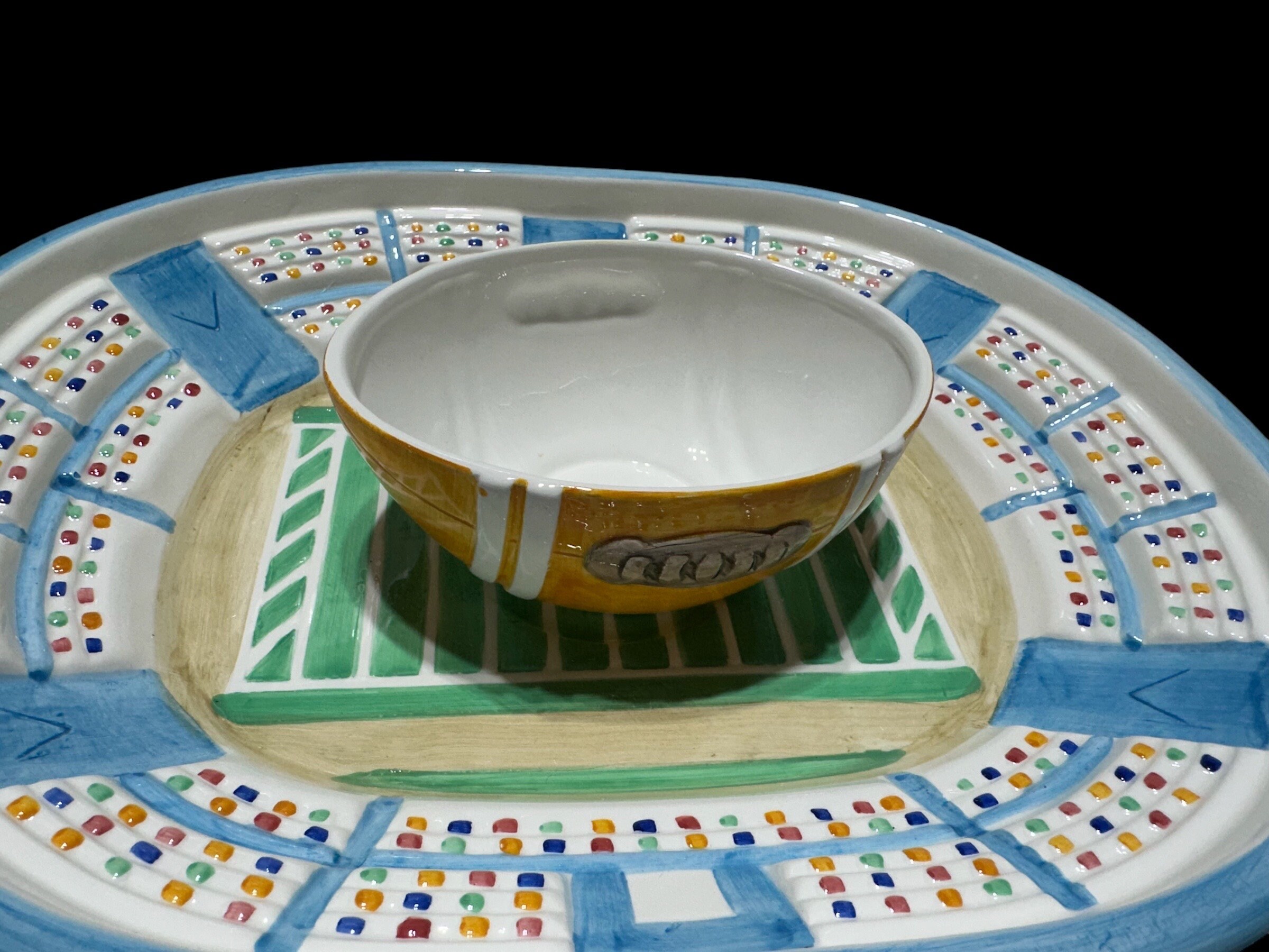 Football Stadium Chip and Dip Dish Etsy