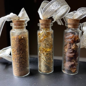 Frankincense, Myrrh, Gold Christmas Ornaments, Christmas Gift, Glass Bottle Ornaments, #