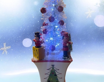 Christmas Decorations, Christmas Centerpiece, Christmas Decor, Winter Decor, Christmas Gift Ideas, Bottle Brush Tree Decor #44
