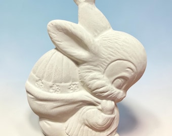 Ceramic Bisque Bunny Ornament – Ready to Paint – Easter Craft Decoration #4B