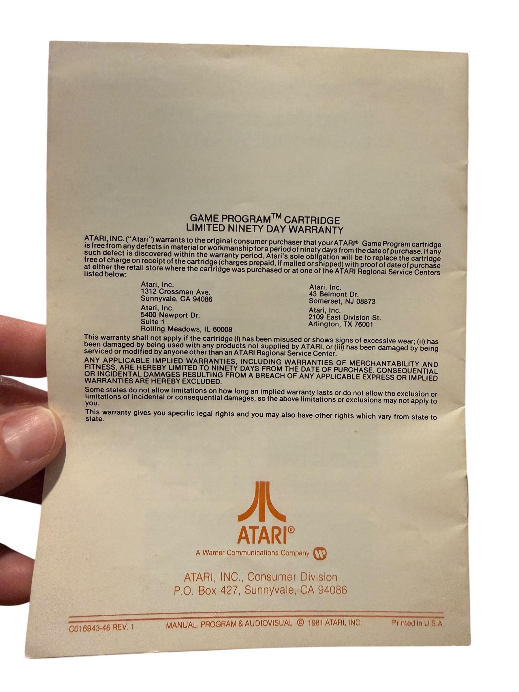 Vintage 1981 Atari Pac-man Game Program Instructions Manual CX2666 ...