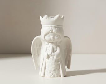 Vintage Noel Angel Bisque Candleholder, Vintage Christmas Decor, Christmas Decorations