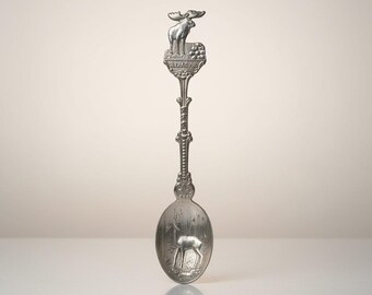 Vintage Moose Souvenir Spoon Wildlife Canada Alaska Silverplate Collector Spoon #43