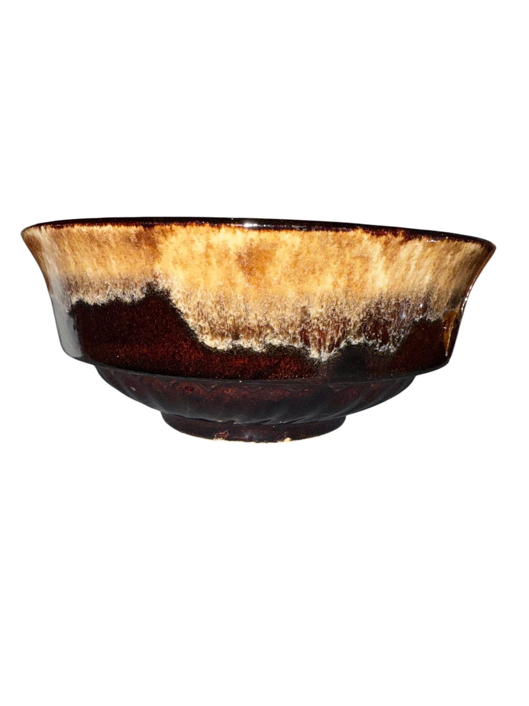 Vintage Brown Drip Glaze Pottery Bowl Studio Stoneware Mid Century ...