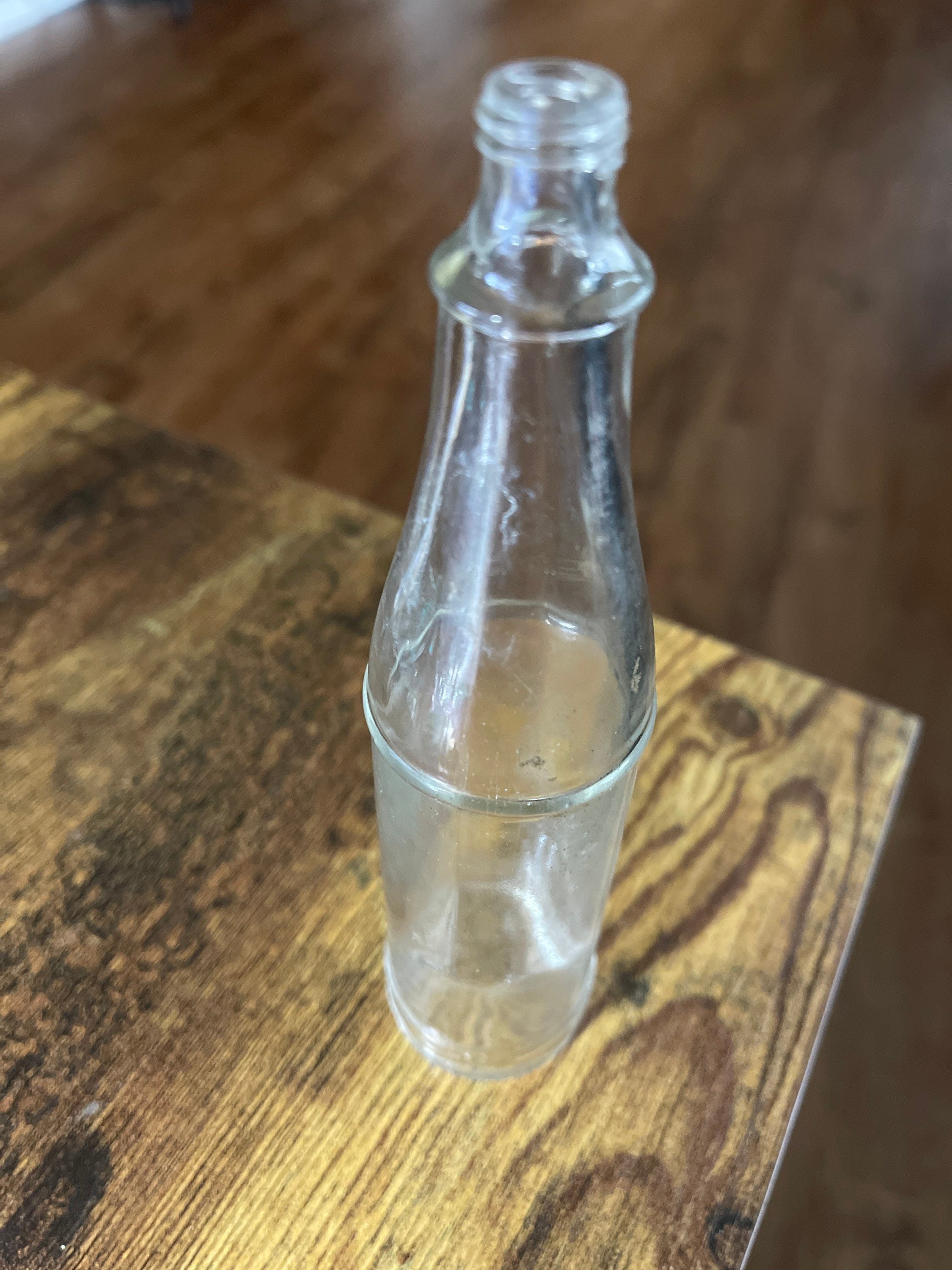 2 Vintage Clear Glass Hot Sauce Bottles 778 Etsy