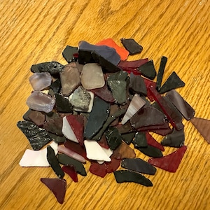 Red Sea Glass, Purple Sea Glass, Black Sea Glass, Pink Sea Glass, Sea Pottery, 100 pieces, Bulk Sea Glass # 126