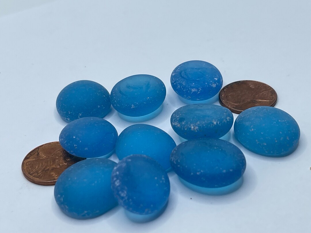 Blue Round Sea Glass , Bulk Sea Glass, Beach Glass, Surf Glass, Mosaic