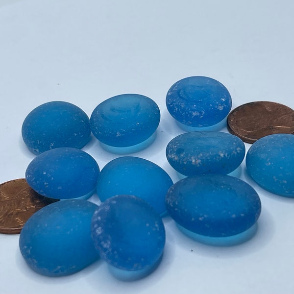 Blue Round Sea Glass , Bulk Sea Glass, Beach Glass, Surf Glass, Mosaic Making # 366