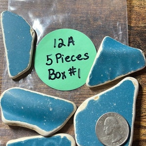 Blue & White Recycled Pottery, Tumbled Pottery, Sea Pottery, Craft Pottery, Mosaic Pottery, # 410