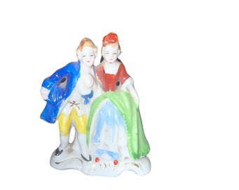 Vintage Porcelain Romantic Couple Figurine – Victorian Style Boy & Girl – Hand Painted